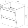 Тумба LEMARK MIANO 60 см под раковину, подвесная, 2 ящика, белый глянец LM06M60T